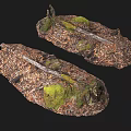 Natural Stone Wood Decor Pieces With Mossy Surfaces For Outdoor Garden Use