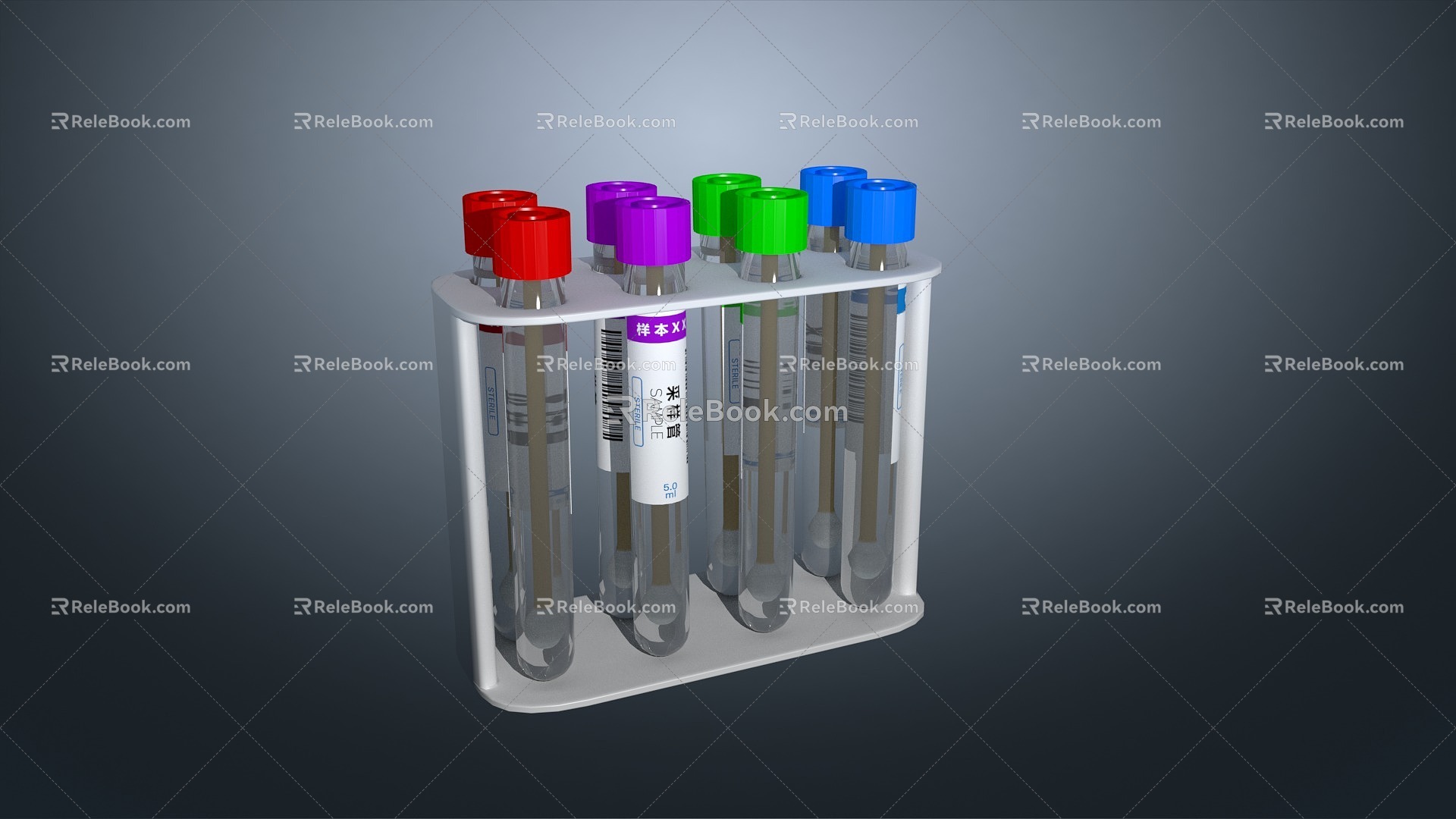 Modern sampling tube Blood collection tube Test tube Collection tube Medical equipment Vacuum tube 3d model