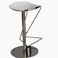 Modern Bar Stools With White Red Seats Metallic Frames Curved Design Round Bases 3d model