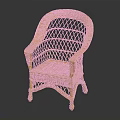 Yellow Rattan Woven Leisure Chair With Curved Backrest And Armrests Design