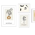 Minimalist Framed Wall Art Decorative Prints With Botanical Geometric Designs