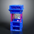 White Game Movie Character in Blue Festival Roadtrip Booth with Decorations