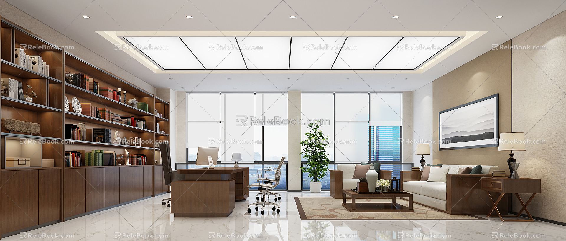 New Chinese Office General Manager Office 3d model