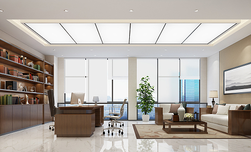 New Chinese Office General Manager Office 3d model