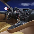 Car Interior With Steering Wheel Dashboard And Gear Shift Lever 3d model