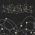 Stylish Decorative Chandelier With Twisted Lines And Small Lights For Modern Interior Decoration