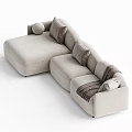 Modern Multi person Sofa With Beige Upholstery And Decorative Cushions Design