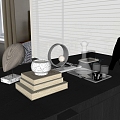 Modern Table Ornaments Combination Table Lamp Wine Books 3d model