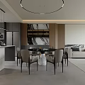 Modern Living And Dining Room Interior With Large Windows White Sofa Coffee Table And Rug