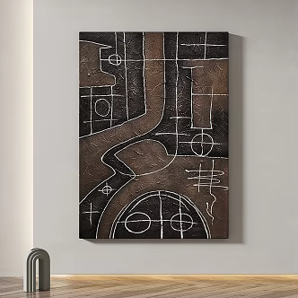 Modern minimalist abstract decorative painting 3d model