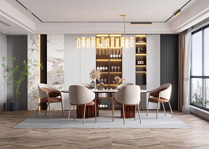 Light Luxury Restaurant 3d model