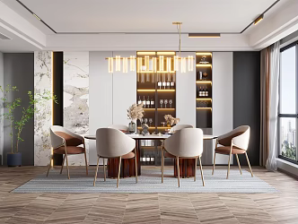 Light Luxury Restaurant 3d model