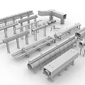 Industrial Pipeline System Components Including Support Frames And Various Pipe Sections