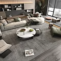 Minotti Sofa Coffee Table Combination Multi-person Sofa Coffee Table Leisure Chair Side Table Corner Table 3d model