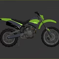 Green Off Road Motorcycle Featuring Black Seat Large Tires And Sporty Design