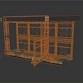 Construction Scaffolding Structure With Metal Frames Wooden Planks And Window Frames