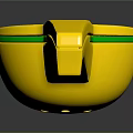 Yellow Lemon Squeezer With Green Accents And Ergonomic Handle For Kitchen Use 3d model