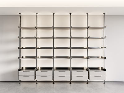 Light Luxury Aluminum Alloy Column Storage Rack Open Display Rack Shelf Cloakroom Laminar Rack Bookshelf Display Rack Metal Wine Rack 3d model