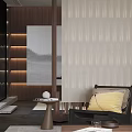 Modern Living and Dining Room Interior With Sofa Coffee Table Fireplace And Window