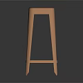 Modern Copper Metal Bar Stool With Square Seat And Slim Supportive Legs