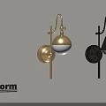 Poliform Modern Wall Lamps in Brass and Black Finish with Elegant Stylish Design