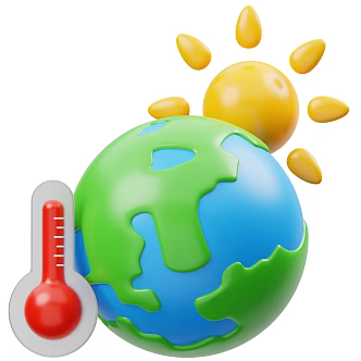 Modern Earth Sun Thermometer Cartoon Earth Cartoon Sun 3d model