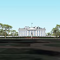 The White House Building With White Exterior Columns Lawn Trees And Driveway