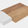Natural Wooden Serving Tray With Stack Of White Paper Towels
