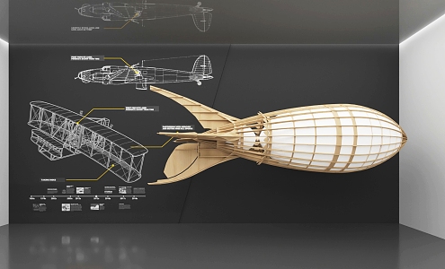 Atlas of Aviation Aircraft in Science and Technology Exhibition Hall 3d model