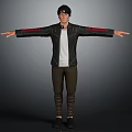 Man in Black Jacket White T-Shirt and Dark Pants Standing with Arms Outstretched