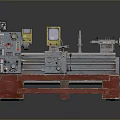 Industrial Lathe Equipment With Control Panel Rotating Spindle And Sturdy Base
