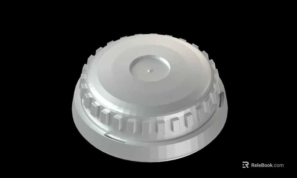 Silver Circular Textured Lid With Rim Design And Smooth Surface Structure 3d model 