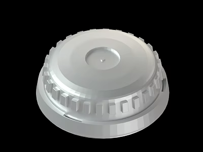 Silver Circular Textured Lid With Rim Design And Smooth Surface Structure 3d model