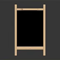 Wooden Framed Rectangular Tray Featuring Black Wavy Surface And Modern Design