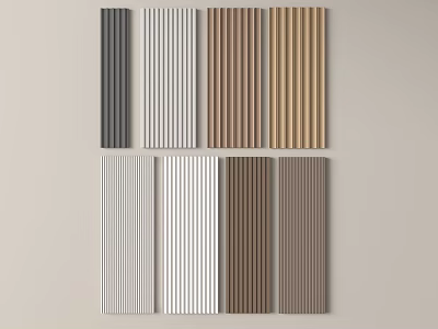 Vertical Striped Background Wall With Various Color Options And Textures For Interior Design 3d model