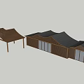 Modern Wooden Building Exterior Featuring Wavy Roof And Open Pergola Structure
