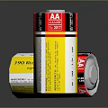 High Performance AA Alkaline Batteries For Household Supplies With Silver Yellow Red Design