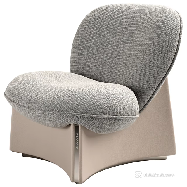 Stylish Modern Curved Soft Textured Fabric Leisure Chair For Cozy Home Living Room Daily Relaxation 3d model 