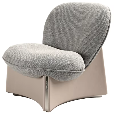 Stylish Modern Curved Soft Textured Fabric Leisure Chair For Cozy Home Living Room Daily Relaxation 3d model