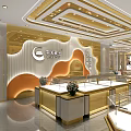 Elegant Jewelry Store Interior Featuring Glass Display Counters Modern Lighting And Decorative Elements 3d model
