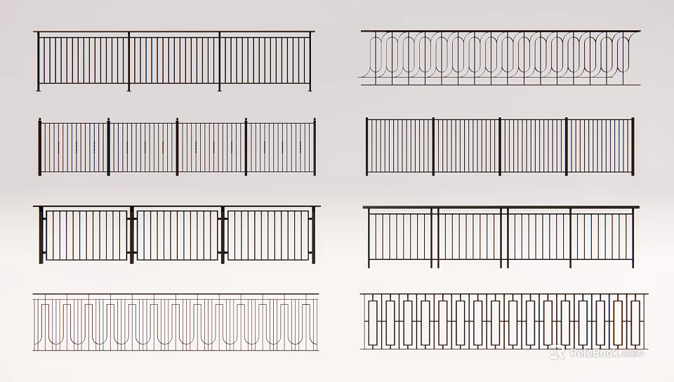 Various Metal Fence Designs For Outdoor Garden And Yard Decoration 3d model 