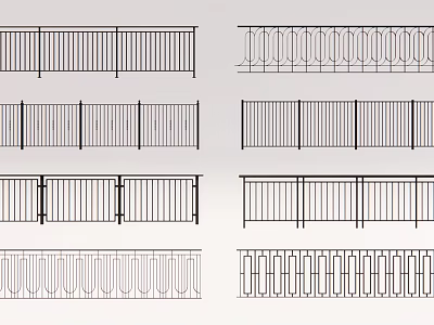 Various Metal Fence Designs For Outdoor Garden And Yard Decoration 3d model