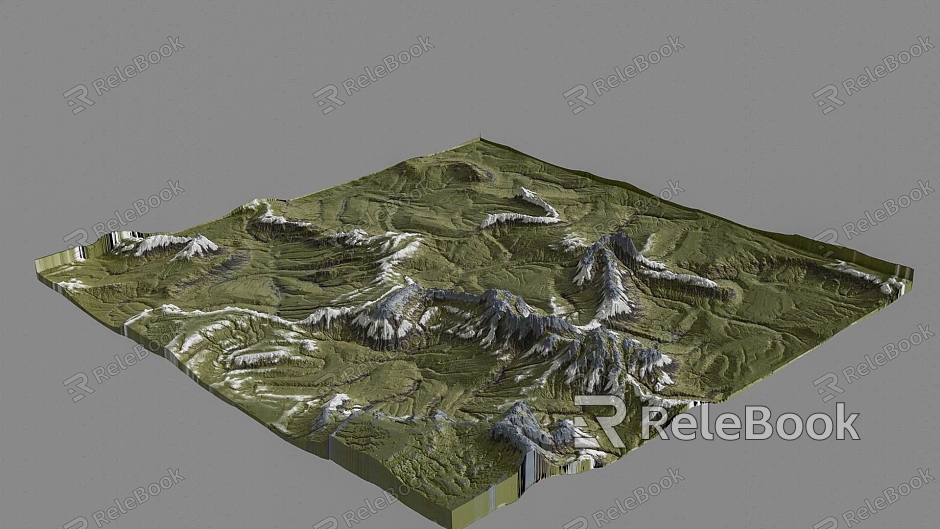 modern terrain landscape mountain terrain micro terrain model