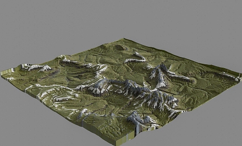 modern terrain landscape mountain terrain micro terrain 3d model