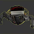 Game Movie Mechanical Character With Red And Black Accents Metallic Texture And Mechanical Arms