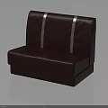 Maroon Leather Booth Sofa With Light Straps On Backrest And Comfortable Cushioned Seat