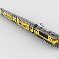 Lego LEGO Toys Yellow Train Light Rail Metro High Speed Rail EMU Urban Rail Train Rail Transit Tram 3d model