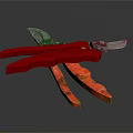 Red Handled Garden Pruning Shears With Sharp Blades And Ergonomic Grip