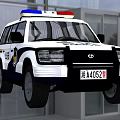 White Black Chinese Police SUV Car With Red Blue Siren And License Plate