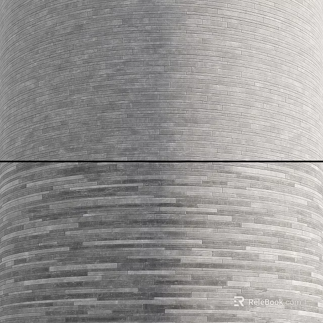 Modern Architectural Component Cylindrical Structure With Layered Bricks Exterior Texture Design 3d model 